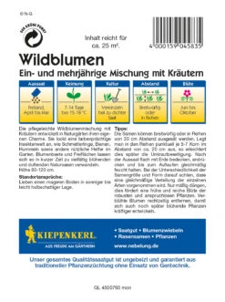 Wildblumen Ein - Und Mehrjährige Mischung Mit Kräutern | Wildblumensamen Von Kiepenkerl