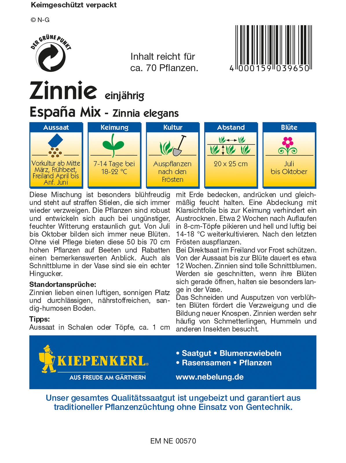 Zinnie Espana Mix | Zinniensamen Von Kiepenkerl 2 Zinnie Espana Mix | Zinniensamen Von Kiepenkerl – Bild 2