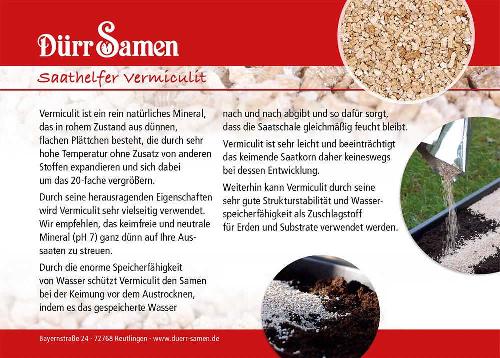 Aussaathelfer Vermiculite 400 G | Anzuchtzubehör Von Dürr Samen 1 Aussaathelfer Vermiculite 400 G | Anzuchtzubehör Von Dürr Samen