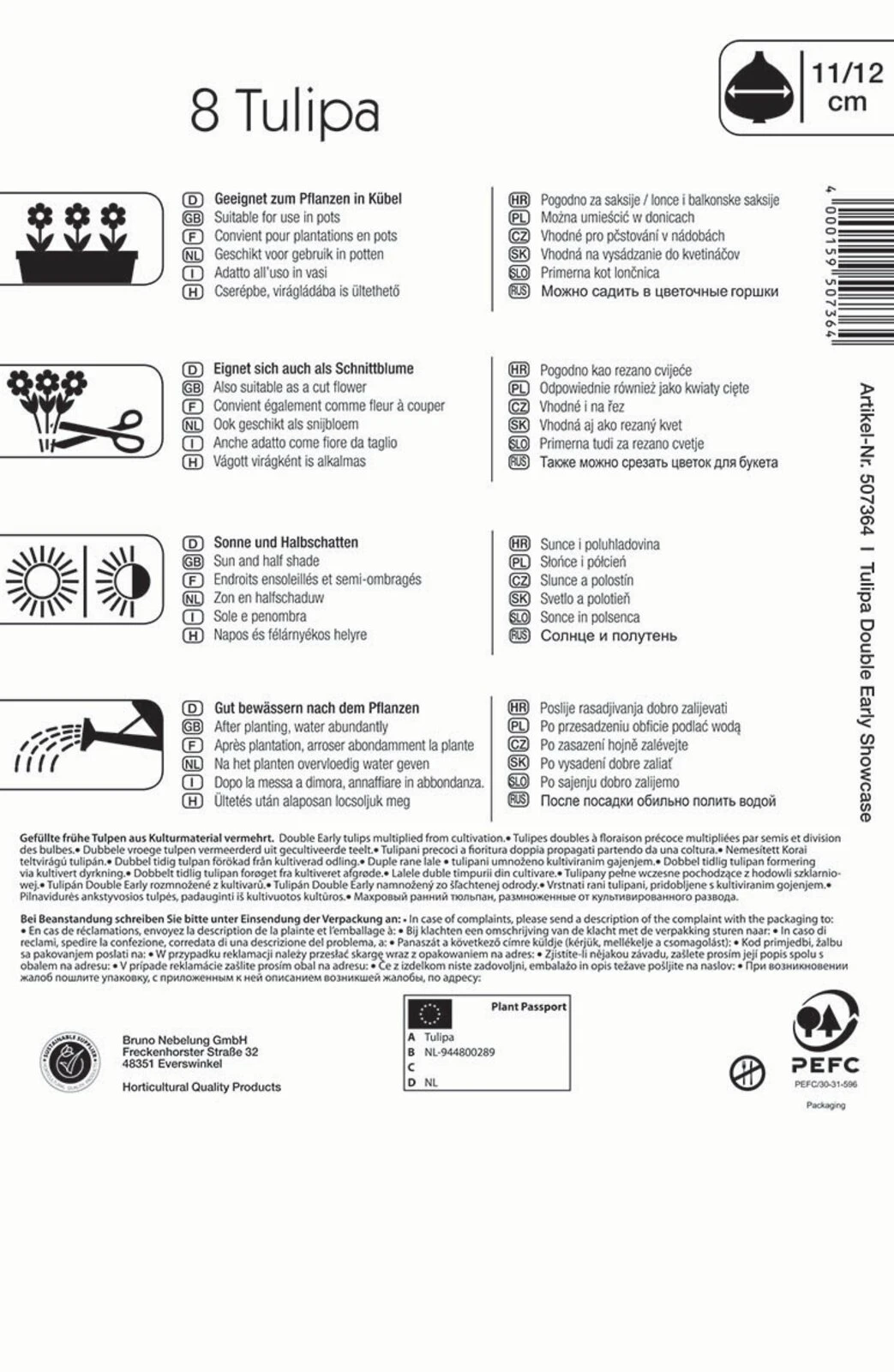 Gefüllte Frühe Tulpe Showcase (8 Stück) | Tulpenzwiebeln Von Kiepenkerl 1 Gefüllte Frühe Tulpe Showcase (8 Stück) | Tulpenzwiebeln Von Kiepenkerl