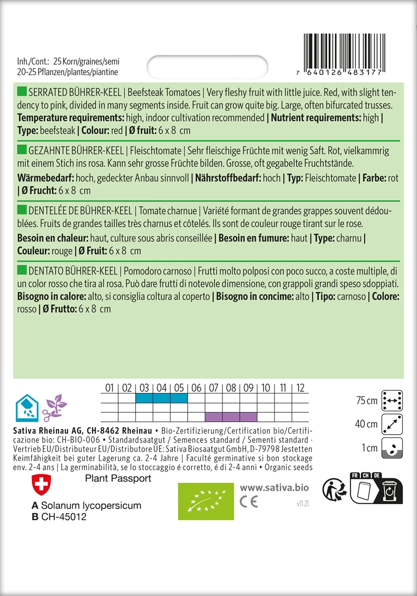 Fleischtomate Gezahnte Bührer-Keel | BIO Fleischtomatensamen Von Sativa Rheinau 2 Fleischtomate Gezahnte Bührer-Keel | BIO Fleischtomatensamen Von Sativa Rheinau – Bild 2