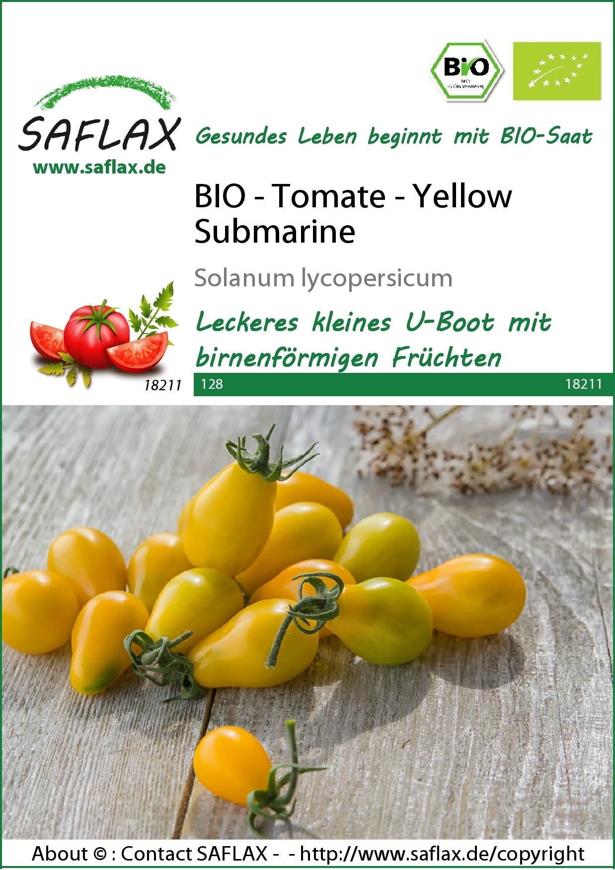 Tomate Yellow Submarine | BIO Tomatensamen Von Saflax 2 Tomate Yellow Submarine | BIO Tomatensamen Von Saflax – Bild 2