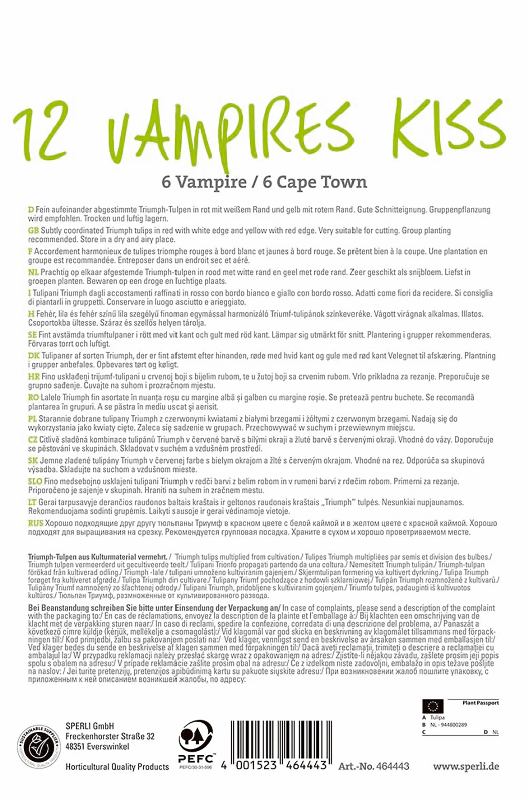 Frühlingsgarten Vampires Kiss (12 Stück) | Triumph-Tulpen Von Sperli 2 Frühlingsgarten Vampires Kiss (12 Stück) | Triumph-Tulpen Von Sperli – Bild 2