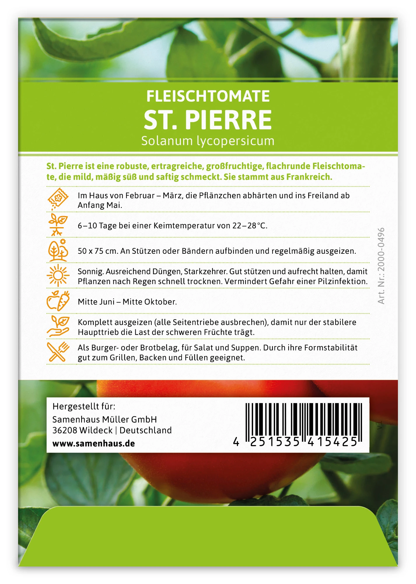 Fleischtomate St. Pierre (100 Stück) | Fleischtomatensamen Von FLORTUS 1 Fleischtomate St. Pierre (100 Stück) | Fleischtomatensamen Von FLORTUS