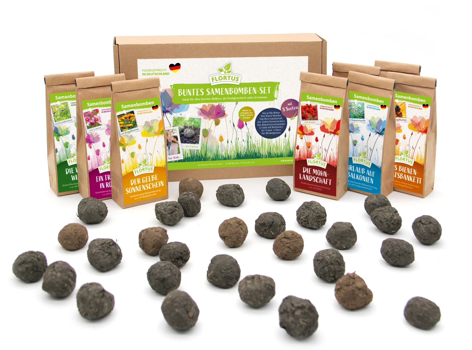 Samenbomben Set (8 Päckchen) | Blumensamenmischung Von FLORTUS 3 Samenbomben Set (8 Päckchen) | Blumensamenmischung Von FLORTUS – Bild 3